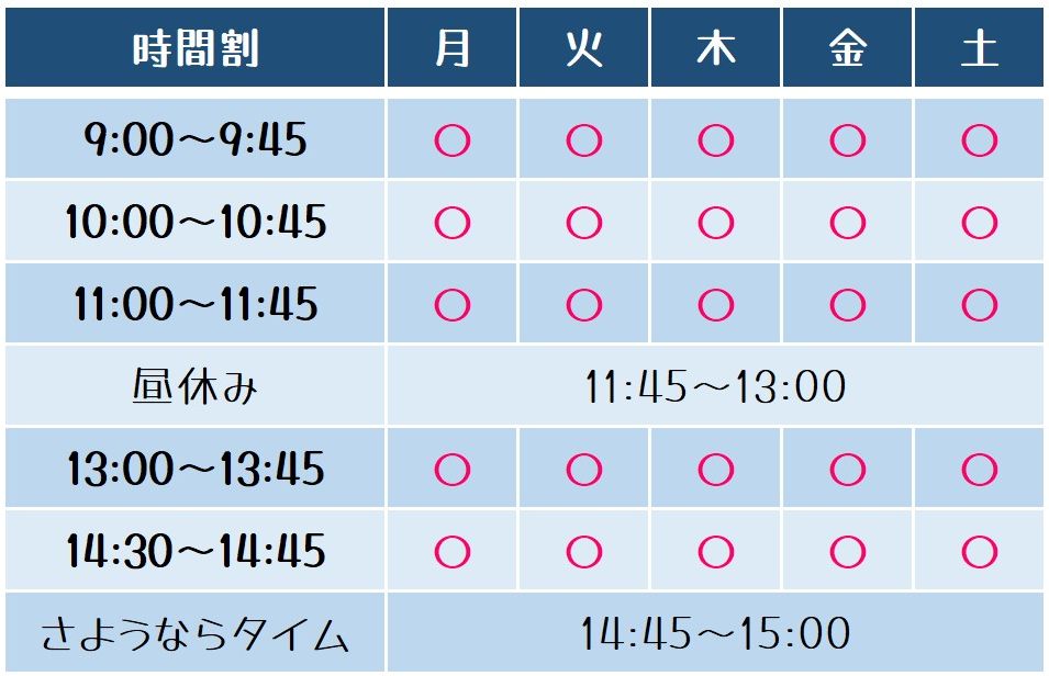 新潟市 新潟市中央区 フリースクール NOBINOBI 不登校 小学生 中学生 高校生 児童 生徒 居場所 学び場 時間割 画像