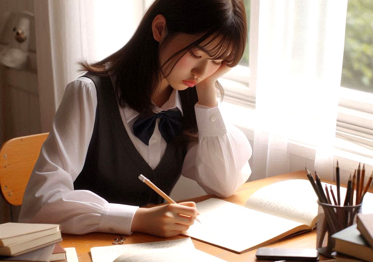 新潟市 中央区 個別指導塾 NOBINOBI 中学生向け 読書感想文 書き方 感想文 作成中 悩む 中学生 イメージ画像