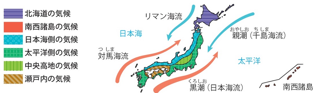 地理日本の海流イメージ画像