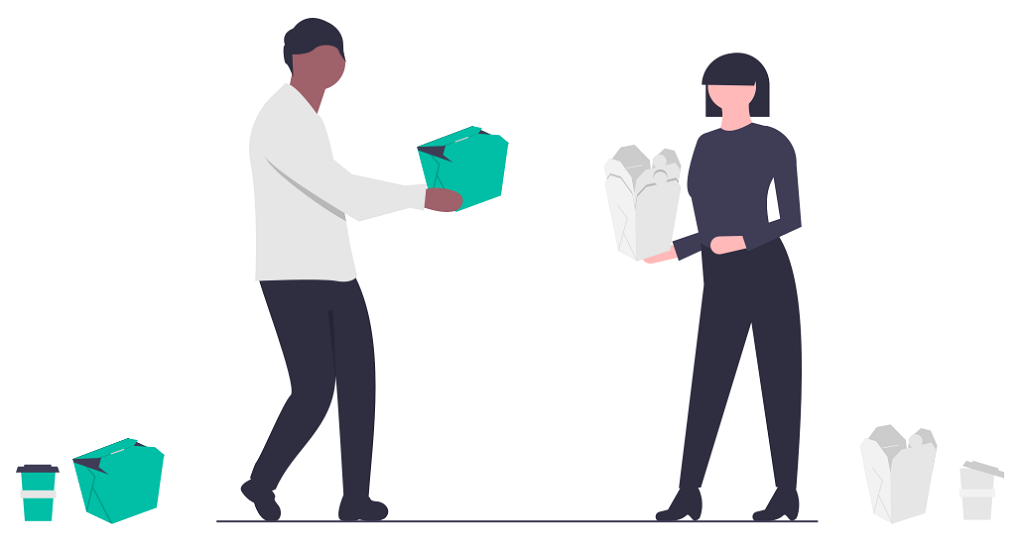 心を届け合うイメージのイラスト