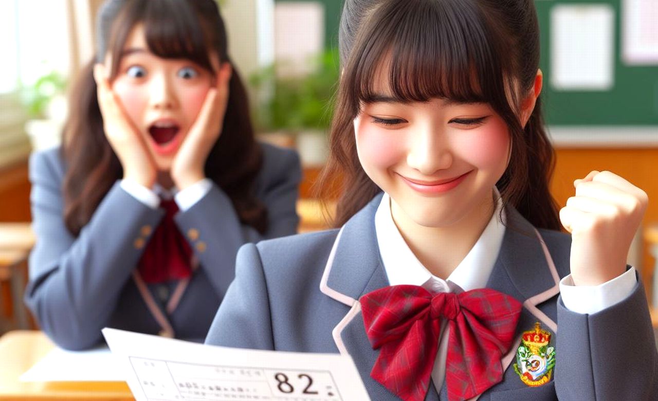 個別指導塾 新潟市 中央区 NOBINOBI 中学校 定期テスト ケアレスミス 激減 得点 大幅 アップ 笑顔 生徒 イメージ 画像