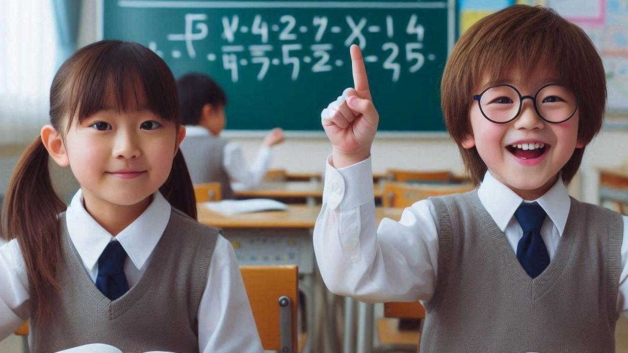 マンツーマン 個別指導塾 新潟市 中央区 スクールNOBINOBI 小学生 中学生 学習法 分数 通分 テクニック 正解 笑顔 画像