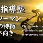 【チェック】個別指導塾のマンツーマン指導。特徴とマンツーマン指導に向く生徒さんのタイプ